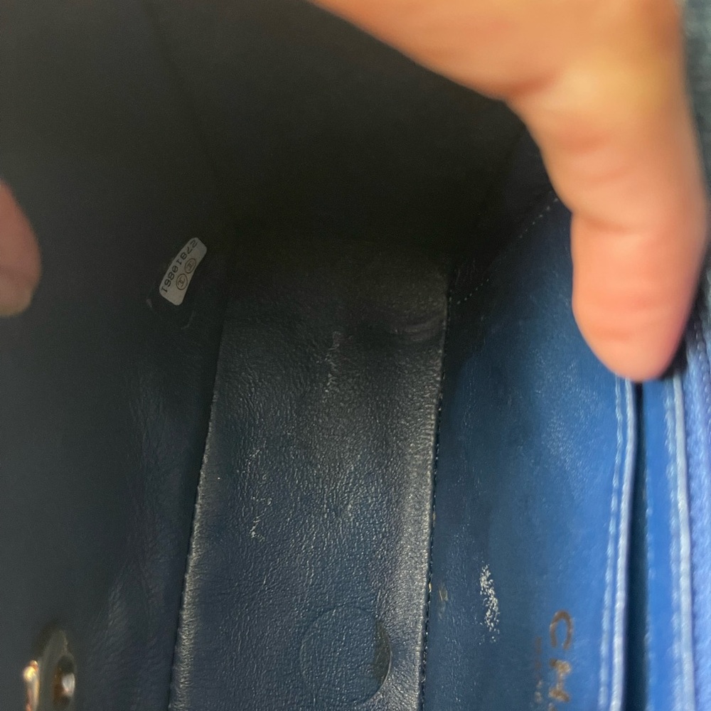 Chanel Blue and Gold Quilted Crossbody Bag Mini - Picture 10 of 15